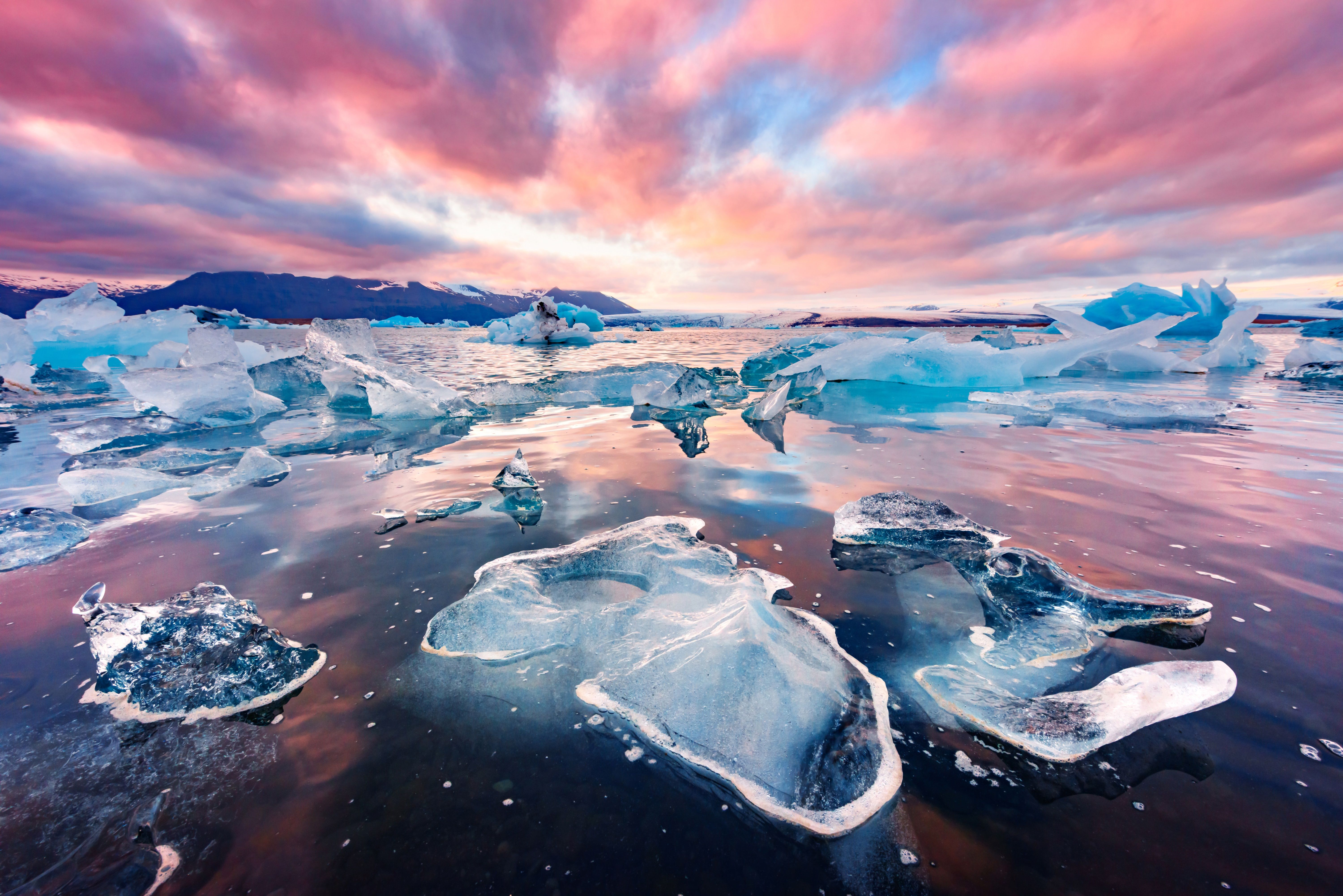 Icebergs in Jokulsarlon, Vatnajokull National Park, Iceland, Arctic